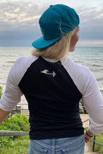 Load image into Gallery viewer, Wave Bar Logo Raglan - Black/White