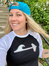 Load image into Gallery viewer, Wave Bar Logo Raglan - Black/White