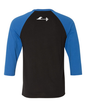 Load image into Gallery viewer, Wave Bar Logo Raglan - Black/Royal