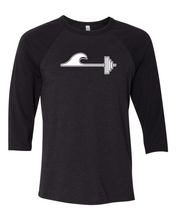 Load image into Gallery viewer, Wave Bar Logo Raglan - Black/Black