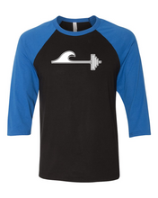 Load image into Gallery viewer, (MISPRINT) Wave Barbell Raglan - Black/Royal