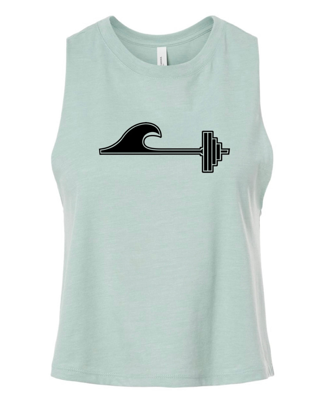 Wave Barbell Crop Tank - Sage