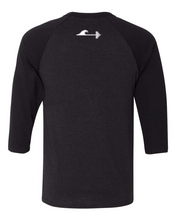 Load image into Gallery viewer, Wave Bar Logo Raglan - Black/Black
